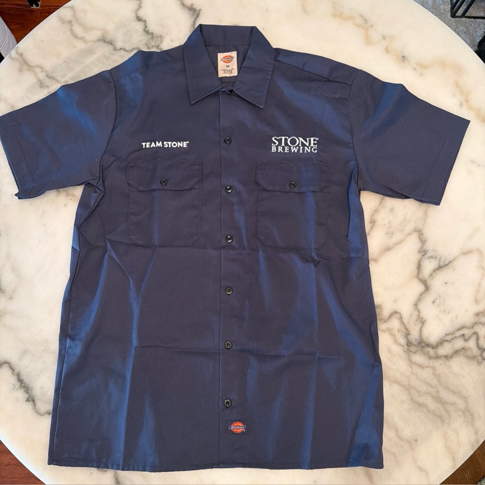 Vintage Stone Brewery by Dickies Short sleeve Button Up Sz Medium